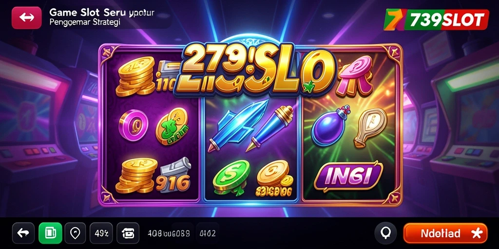 Tampilan gameplay menarik dan berbagai mesin slot yang tersedia.