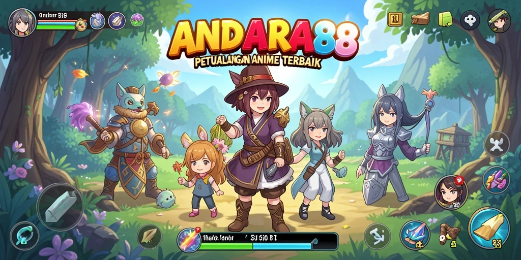 Screenshot utama ANDARA88 menunjukkan karakter anime dalam aksi bertempur.