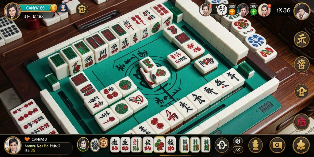 Screenshot gameplay CANVA168 yang menunjukkan serunya bermain Mahjong.