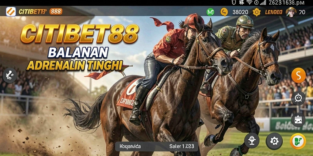 Tampilan balapan mendebarkan dalam CITIBET88 dengan mobil-mobil cepat.