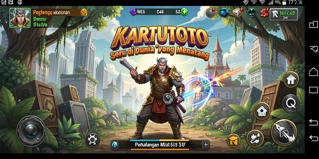 Screenshot gameplay KARTUTOTO menunjukkan petualangan yang mendebarkan.