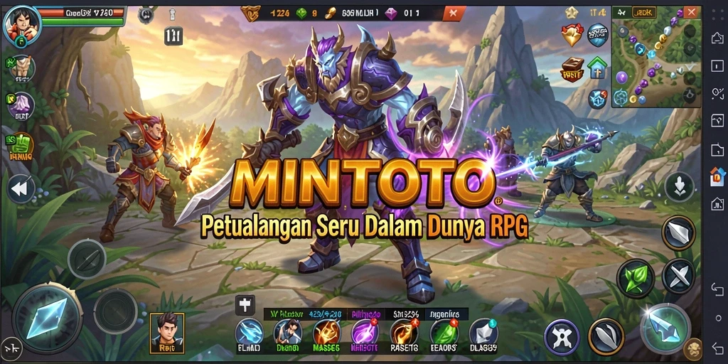 Screenshot gameplay RPG MINITOTO yang menampilkan aksi pertarungan menarik.