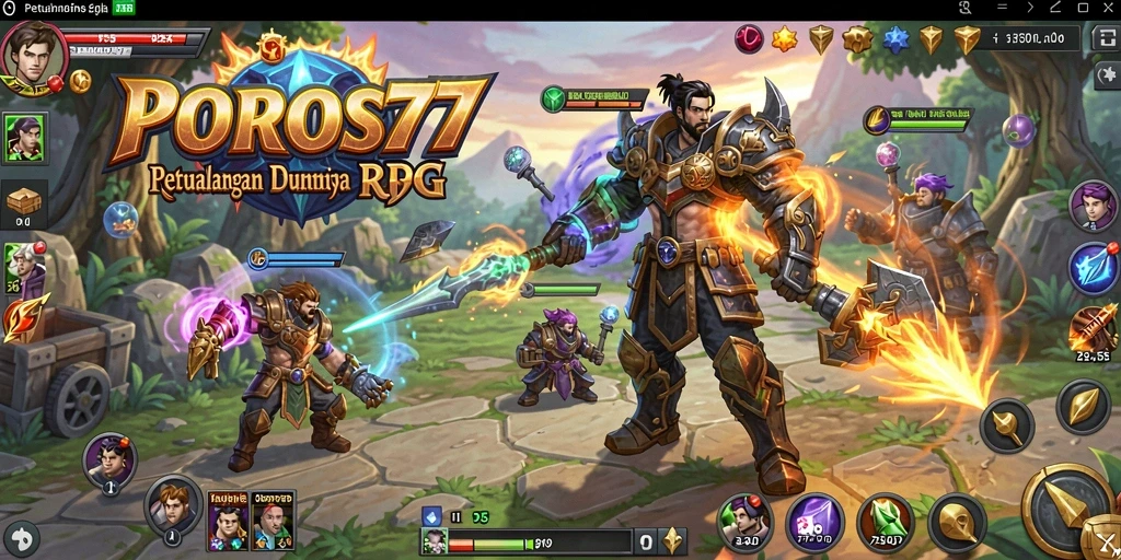 Screenshot POROS77 menunjukkan aksi seru gameplay RPG yang mendebarkan.